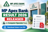 MP Apex Bank Result 2026 Released for Computer Operator Posts, Download Select List PDF