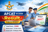 AFCAT 01/2026 Result 2026 Declared For 340 Posts, Check January 2027 Course Selection List