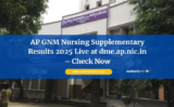 AP GNM Nursing Supplementary Results 2025 Live at dme.ap.nic.in – Check Now