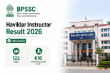 BPSSC Havildar Instructor Result 2026 Released for 122 Posts; 610 Candidates Qualify for PET