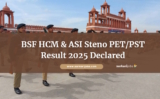 BSF HCM & ASI Steno PET/PST Result 2025 Declared: Check Head Constable Ministerial and ASI Stenographer Results