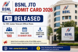 BSNL JTO Admit Card 2026 Released for 100 Junior Telecom Officer Posts; Exam on August 23