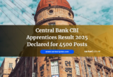 Central Bank CBI Apprentices Result 2025 Declared for 4500 Posts