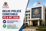 Delhi Police Constable PE & MT 2026 Revised Notice Released; August 22 Test Rescheduled to September 10