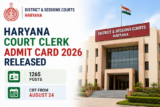 Haryana Court Clerk Admit Card 2026 Released for 1,265 Posts, CBT From August 24