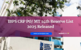 IBPS CRP PO/ MT 14th Reserve List 2025 Released
