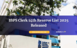 IBPS Clerk 14th Reserve List 2025 Released