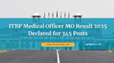 ITBP Medical Officer MO Result 2025 Declared for 345 Posts