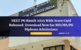 NEET PG Result 2025 With Score Card Released: Download Now for MD/MS/PG Diploma Admissions