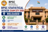 RPSC Statistical Officer Exam City 2026 Released for 113 Posts; Admit Card on August 27