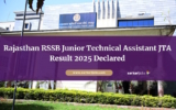 Rajasthan RSSB Junior Technical Assistant JTA Result 2025 Declared