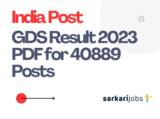 India Post GDS Result 2023 PDF for 40889 Posts