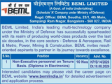 BEML Recruitment 2026 Notice Out for 10 Diploma Electronics Non-Executive Posts