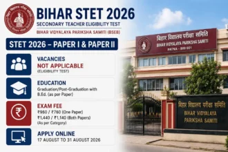 Bihar STET 2026 Notification Out: Apply Online for Secondary Teacher Eligibility Test Paper I & II