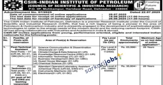 CSIR Recruitment 2025 for 70+ JSA, JRF, SRJ, Jr Stenographers, Project Assistants, Technical Assistants, Technicians, Scientists and Other Vacancies