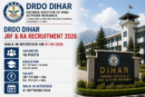 DRDO DIHAR Recruitment 2026: Walk-in for 18 JRF, Research Associate Posts on September 1