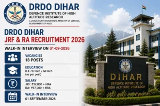 DRDO DIHAR Recruitment 2026: Walk-in for 18 JRF, Research Associate Posts on September 1