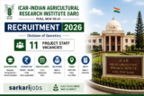 ICAR-IARI Recruitment 2026: 11 Project Staff Vacancies, Walk-in on September 2 & 3