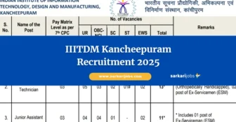 IIITDM Kancheepuram Recruitment 2026 for Teaching and Other Non-Teaching Vacancies