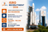 ISRO Recruitment 2026: Apply for 242 Assistant, JPA, UDC and Stenographer Posts, Last Date Extended