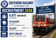 Southern Railway Apprentice Recruitment 2026 Notice Out for 4,471 Fresher and Ex-ITI Vacancies Across Various Railway Divisions & Units