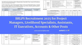 BRLPS Recruitment 2025 for 2740+ Project Managers, Livelihood Specialists, Assistants, IT Executives, Accounts & Other Posts