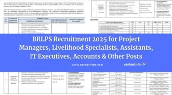 BRLPS Recruitment 2025 for 2740+ Project Managers, Livelihood Specialists, Assistants, IT Executives, Accounts & Other Posts