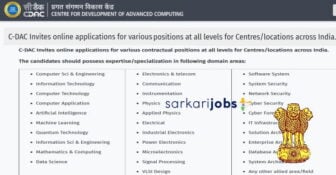 CDAC Recruitment 2025 for 580+ Project Staff, Associates, Officers, Engineers, Technicians and Other @ cdac.in