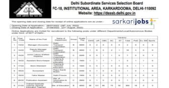 DSSSB Recruitment 2025 for 2730+ Assistants, Technicians, PGT, Teachers, Warder & Other Posts @ dsssb.delhi.gov.in