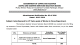 JKSSB Recruitment 2026 for 280+ Warder and Other Vacancies