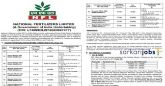 NFL Recruitment 2025: Apply Online for Sr Managers, Chief Manager, Marketing & Posts
