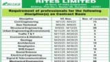 RITES Recruitment 2025 for 100+ Engineers, QA/QC, Experts, ACE, Assistant Managers, Managers and Other Vacancies @ rites.com