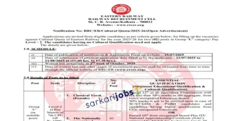 Eastern Railway Recruitment 2025 for 3130+ Apprentice, ER Scouts and Other Vacancies @ er.indianrailways.gov.in