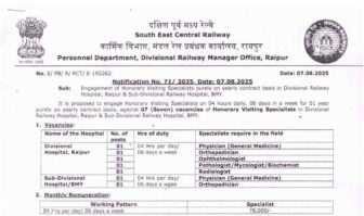 SECR Recruitment 2026 for Engineers, Medical Specialists, Consultants and Other Posts at South East Central Railway